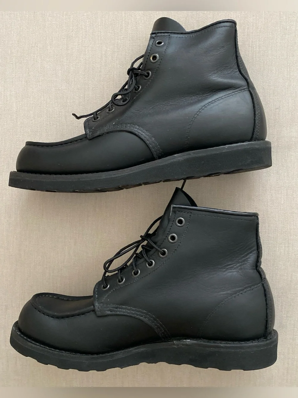 Red Wing 8074 Classic Moc Boots Black Harness Leather Mens Size 9D certified